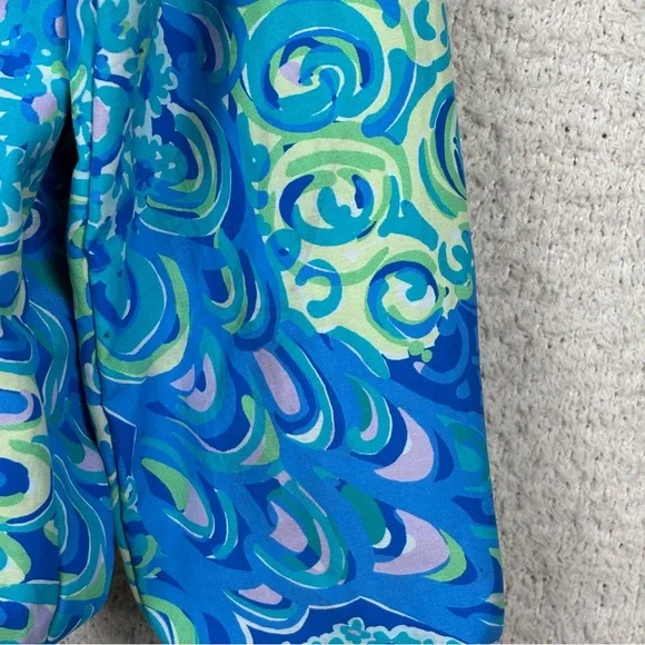 Lilly Pulitzer Jacket Womens M Blue Lagoon Lilly's Full Zip Weekender Hooded - Picture 4 of 14